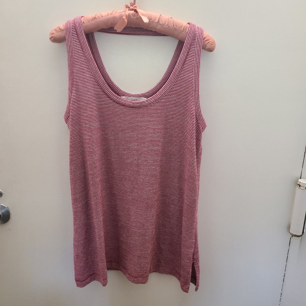 Loft Red and White Casual Stripped Summer Top